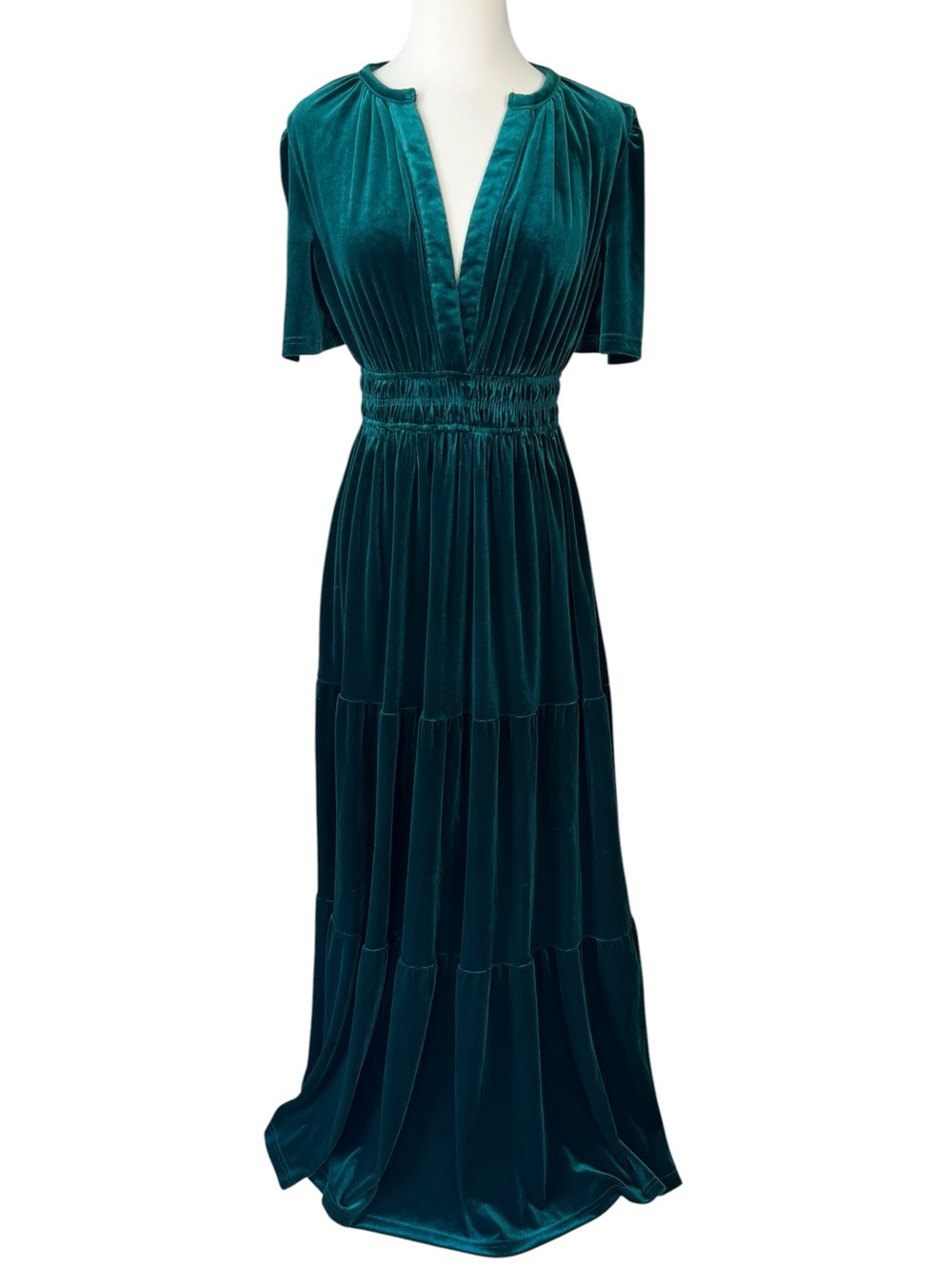 Baltic Born Teal Velvet Maxi Dress